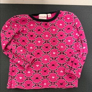 Kids Korner Pink Long Sleeve Heart & Skull Knit Top 2011